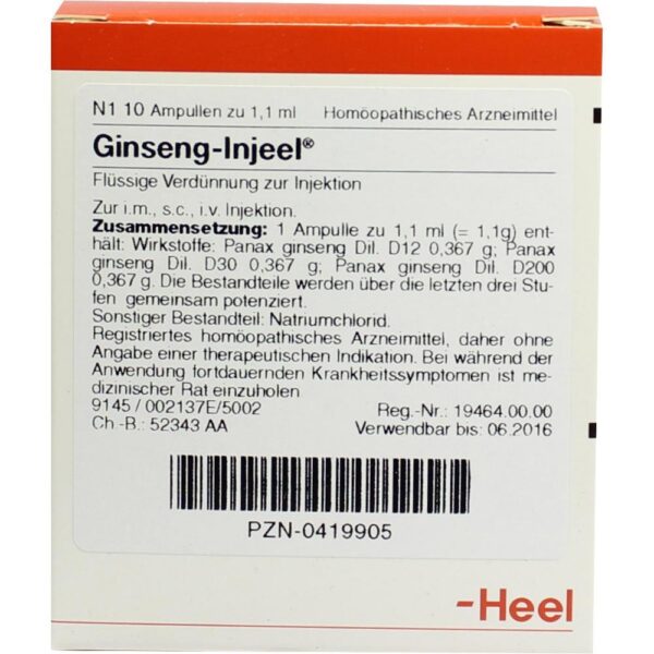 GINSENG INJEEL Ampullen