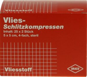 SCHLITZKOMPRESSEN Vlies 5x5 cm steril 4fach