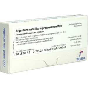 ARGENTUM METALLICUM praeparatum D 20 Ampullen