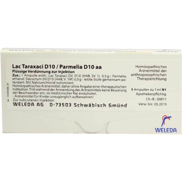 LAC TARAXACI D10/ PARMELIA D10 aa Ampullen