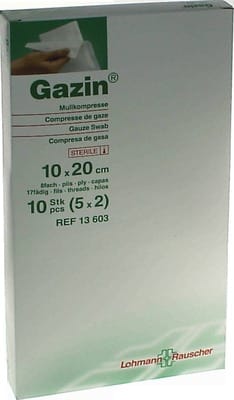 GAZIN Mullkomp.10x20 cm steril 8fach