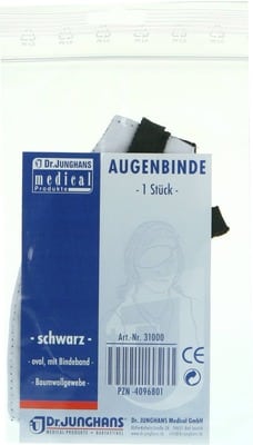 AUGENBINDE oval m.Bindeband schwarz