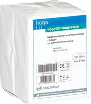 HÖGA OP Kompressen 10x10 cm unsteril 8fach