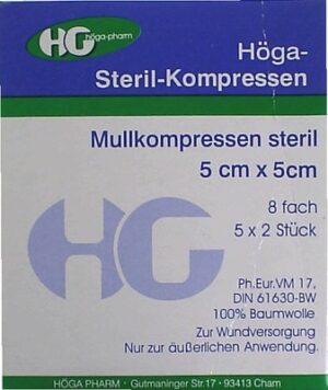 HÖGA STERIL Kompressen 5x5 cm 8fach