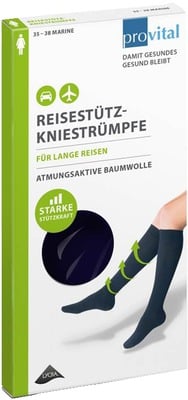 PROVITAL Reisekniestrümpfe Gr.35-38 schwar.Baumw.