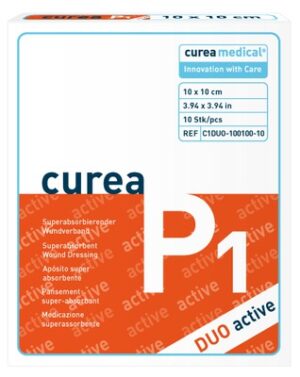 CUREA P1 duo active superabs.Wundaufl.10x10 cm