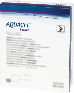 AQUACEL Foam adhäsiv 10x10 cm Verband