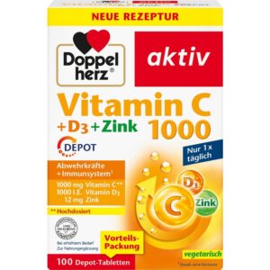 Doppelherz aktiv Vitamin C + D3 + Zink 1000 DEPOT