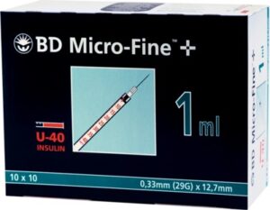 BD Micro-Fine+ Insulinspritze 1ml U40 12