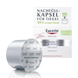 Eucerin ANTI-AGE HYALURON-FILLER + 3x EFFECT TAG LSF 15 TROCKENE HAUT Nachfüllkapsel