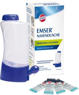 EMSER NASENDUSCHE mit 4 Beuteln NASENSPÜLSALZ