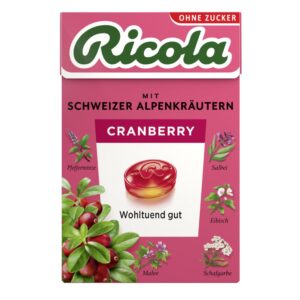 Ricola Cranberry Schweizer Kräuterbonbon zuckerfrei