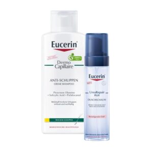 Eucerin DermoCapillaire Anti-Schuppen Shampoo und Eucerin UreaReapair PLUS Duschschaum Pflege Set