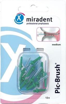 miradent Pic-Brush medium Ersatzbürste grün