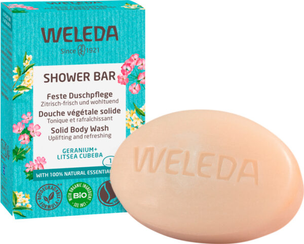 Weleda Shower Bar Feste Duschpflege Geranium + Litsea Cubeba