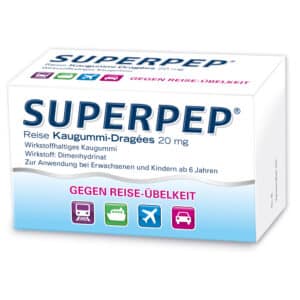 SUPERPEP Reise Kaugummi-Dragees 20mg